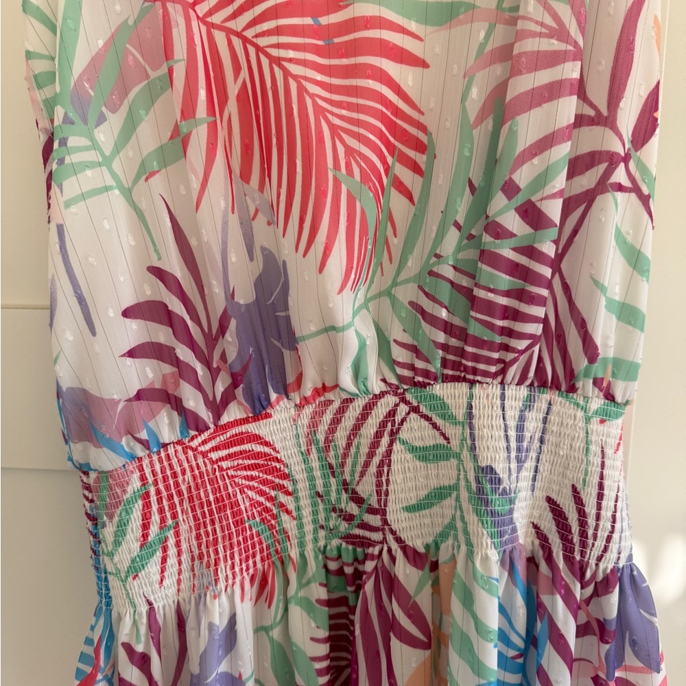 NWT Ramy Brook Multicolor Leaf Print Dress - Picture 2 of 3